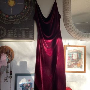 Lulus Jazzy Belle Burgundy Velvet Dress